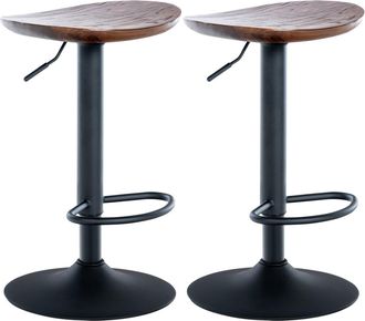 Clp Set de 2 Taburetes de bar regulable en Madera Nogal