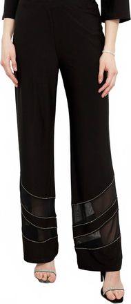 Frank Lyman Design Formal Jewel Embellished Trousers In Black
