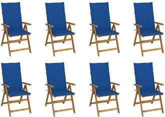 vidaXL Sillas De Jard&iacute;n Plegables Y Cojines 8 Uds Madera Maciza Acacia Vidaxl