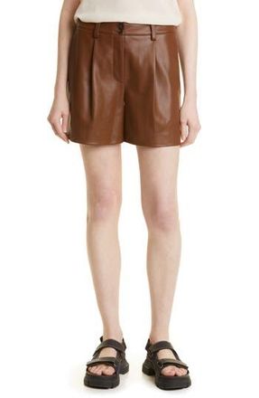 Rebecca Taylor Faux Leather Shorts in Rider Brown at Nordstrom Rack, Size 10