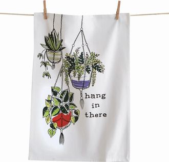 Tag Hang In There White Cotton Dishtowel for Kitchen Cleaning in Multicolored at Nordstrom