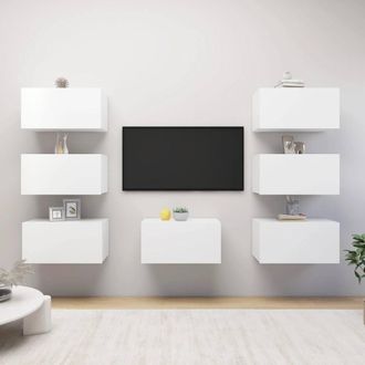 Berkfield Home TV Cabinets 7 pcs White 30.5x30x60 cm Engineered Wood
