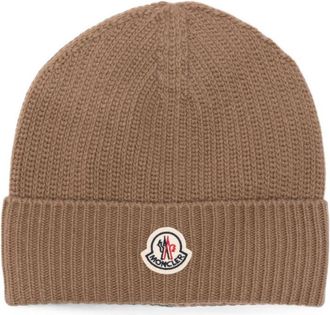 Moncler Brown Logo Beanie Cap