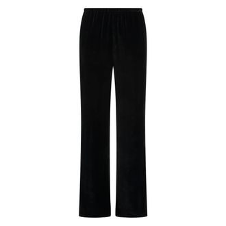 Etro Straight Trousers, female, Black, M, Velvet Trousers with Side Pockets