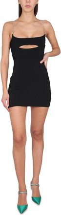 GCDS Stone-Chain Straps Mini Dress - Black