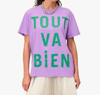 Clare Vivier Tout Va Bien Original Tee In Faded Wild Purple