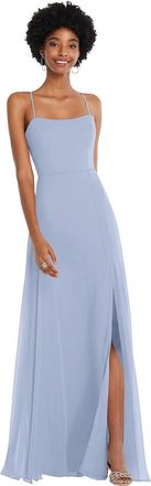 After Six Scoop Neck Convertible Tie-Strap Maxi Dress with Front Slit