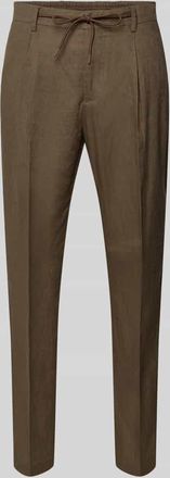 Manuel Ritz Hose mit B&uuml;gelfalten und Tunnelzug in Taupe, Gr&ouml;&szlig;e 54