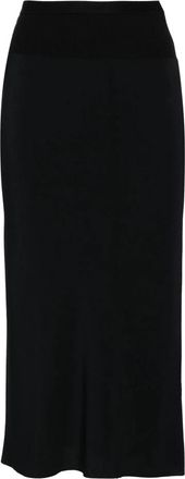 Rick Owens Zwarte Casual Knie Bias Rok - Dames - Midirokken - Zwart - S - Rokken