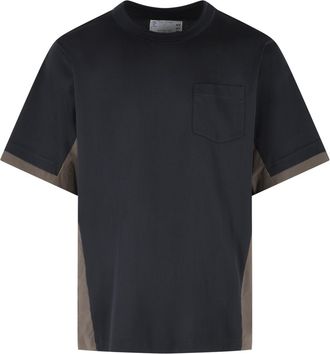 sacai Marineblaues Baumwoll-T-Shirt von Sacai