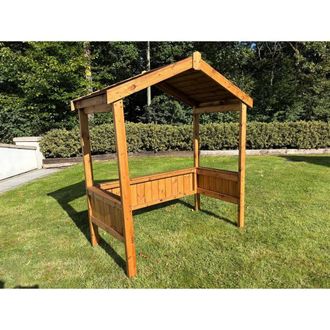 Charles Taylor Trading Imperial BBQ Shelter - L80 x W166 x H198 cm - Fully Assembled in Light Brown