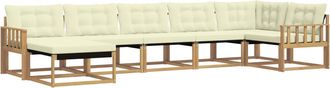 vidaXL Conjunto De Sof&aacute;s De Exterior 7 Uds. Blanco Y Crema Vidaxl