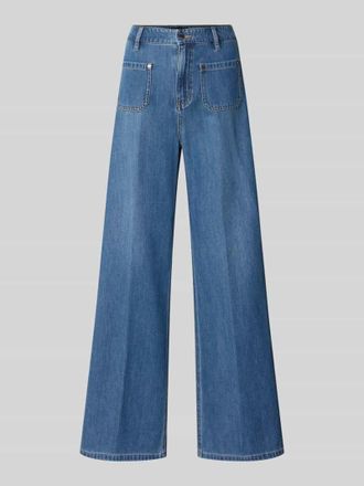 s.Oliver Black Label Regular Fit Wide Leg Jeans aus Lyocell-Baumwoll-Mix in Jeansblau, Gr&ouml;&szlig;e 34/32