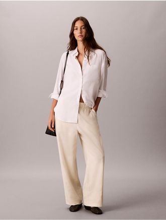 Calvin Klein Jeans Calvin Klein Womens Linen Blend Pants - White - XL