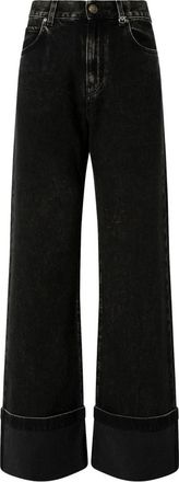 Pinko Wide Leg Turn-Up Jeans Model Wanda - Dames - Loose Fit Jeans - Blauw - W27 - Katoen - Jeans