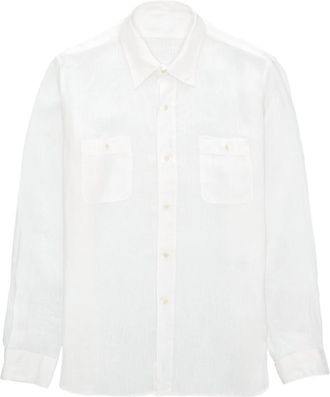 Fortela Work Linen Shirt in White at Nordstrom, Size Xx-Large