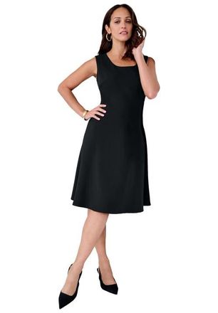 Jessica London Bi-Stretch Fit And Flare Dress in Black at Nordstrom, Size 24