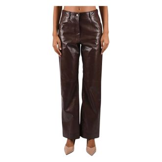 Msgm Pantalones anchos - Trousers - Mujer - Marr&oacute;n - S