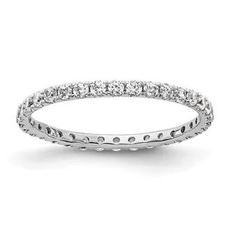 Diamond2Deal 14k White Gold Lab Grown Diamond Eternity Wedding Band Ring 1/2Ct Clarity- VS Color- D-E