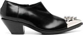 Junya Watanabe 60mm stud boots - women - Leather/Leather/Leather - 6 - Black