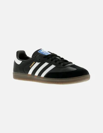adidas Originals Mens Adidas Originals Mens Trainers Samba OG Leather Lace Up black white UK Size - Size: 9.5