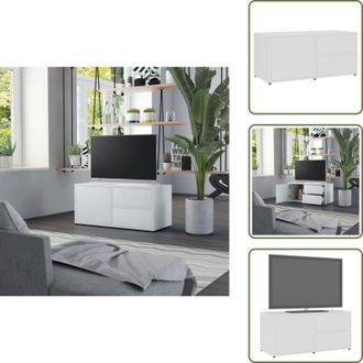 vidaXL The Living Store Mobile Porta TV Bianco 80x34x36 cm in Legno Multistrato - Mobile porta TV