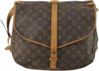 Louis Vuitton Pre-owned Cross Body Bags, female, Brown, Size: ONE SIZE Pre-owned Saumur Handbag