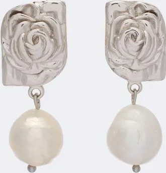 Magda Butrym Floral faux-pearl drop earrings