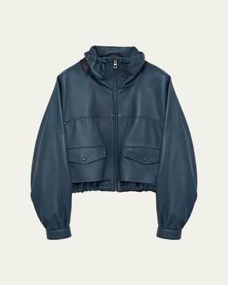 Loewe Double Layered Leather Zip Jacket