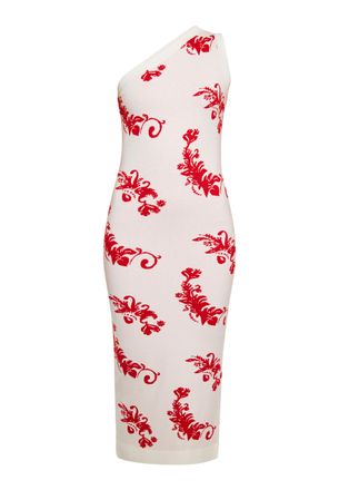 Izia Jurk Dames Wol Wit Rood