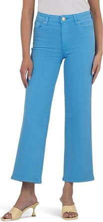 Kut from the Kloth Charlotte High Rise Wide Leg Womens Jeans Bahamas Blue : 10, Cotton/Denim/Spandex