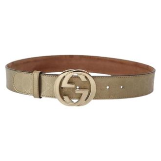 Gucci Pre-owned Belts, female, Beige, Size: ONE SIZE Pre-owned Vintage GG Canvas Belt