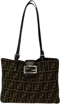 Fendi Pre-owned Zucca Canvas Leather Shoulder Bag - - Pre-owned - Donna - Marrone - ONE SIZE