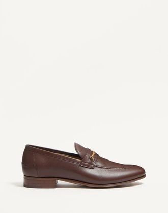 Valentino Garavani Vlogo Signature Kidskin Loafer Man BARK BROWN 40.5