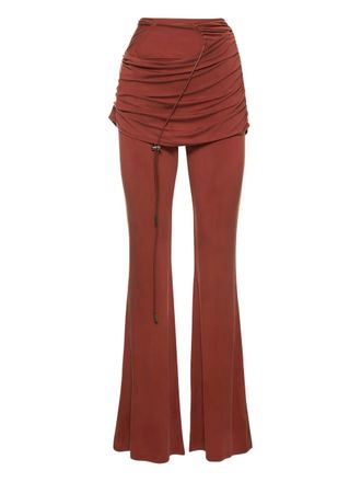 Jacquemus Ruched overlay trousers - women - Cupro/Elastane - S - Brown