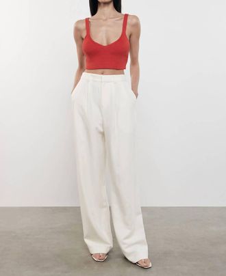 Enza Costa Linen Knit Bralette In Poppy