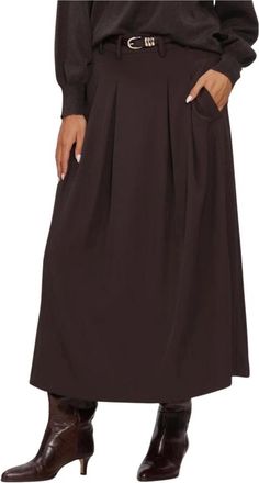 Co'Couture Rokken, Dames, Bruin, S, Polyester, Anya Pliss&eacute; Rok