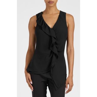 Santorelli Tyra Sleeveless Top in Black at Nordstrom, Size 10