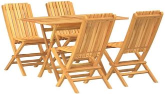 vidaXL Vidaxl - Juego De Comedor Para Jard&iacute;n 5 Piezas Madera Maciza De Teca