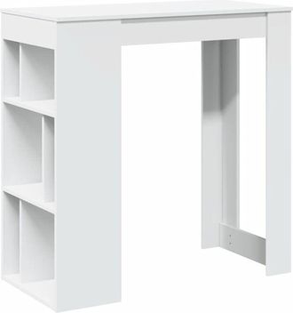 vidaXL Bar Table with Racks White 102x50x103.5 cm Engineered Wood vidaXL