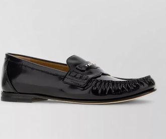 Fendi leather scrunch loafers