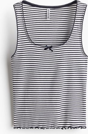 H&M Tanktop aus Pointelle-Jersey - White