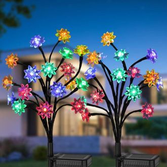 OEM Lampara Solar Exterior - 16 Led - Panel Monocristalino Negro - Ip65 - 2 Modos (fijo/parpadeo) - Para Jardin Patio Camino - Pack De 4