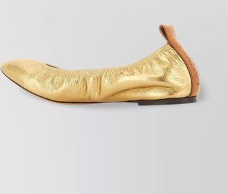 Lanvin metallic leather round toe ballerinas