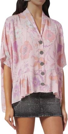 Balenciaga Pink Floral Oversized Blouse Size XXS