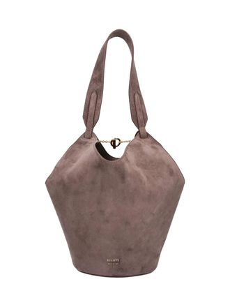 Khaite Taupe Lotus Mini Suede Tote