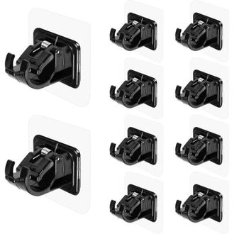 OEM Juego De 10 Soportes Autoadhesivos Para Barras De Cortina, No Requieren Perforaci&oacute;n, Ganchos Ajustables Para Barras De Cortina Sin Necesidad De Taladr