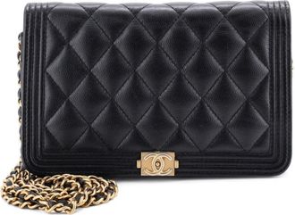 Chanel Boy Wallet on Chain Quilted Lambskin crossbody bag - Zwart