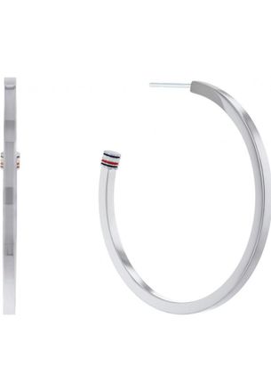 Tommy Hilfiger Womens 2780773 Ladies Earrings - Silver Stainless Steel - One Size