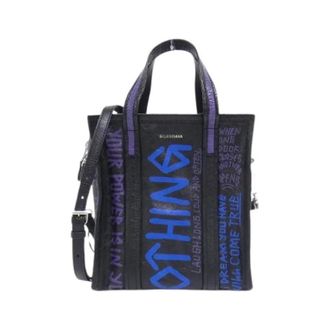 Balenciaga Pre-owned Tote Bags, female, Black, Size: ONE SIZE Pre-owned Bazaar Shopper Leather Tote Bag